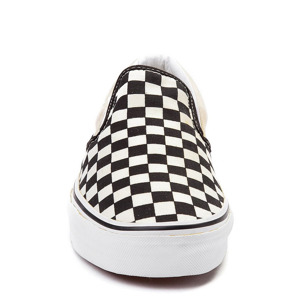 cream and black checkered vans