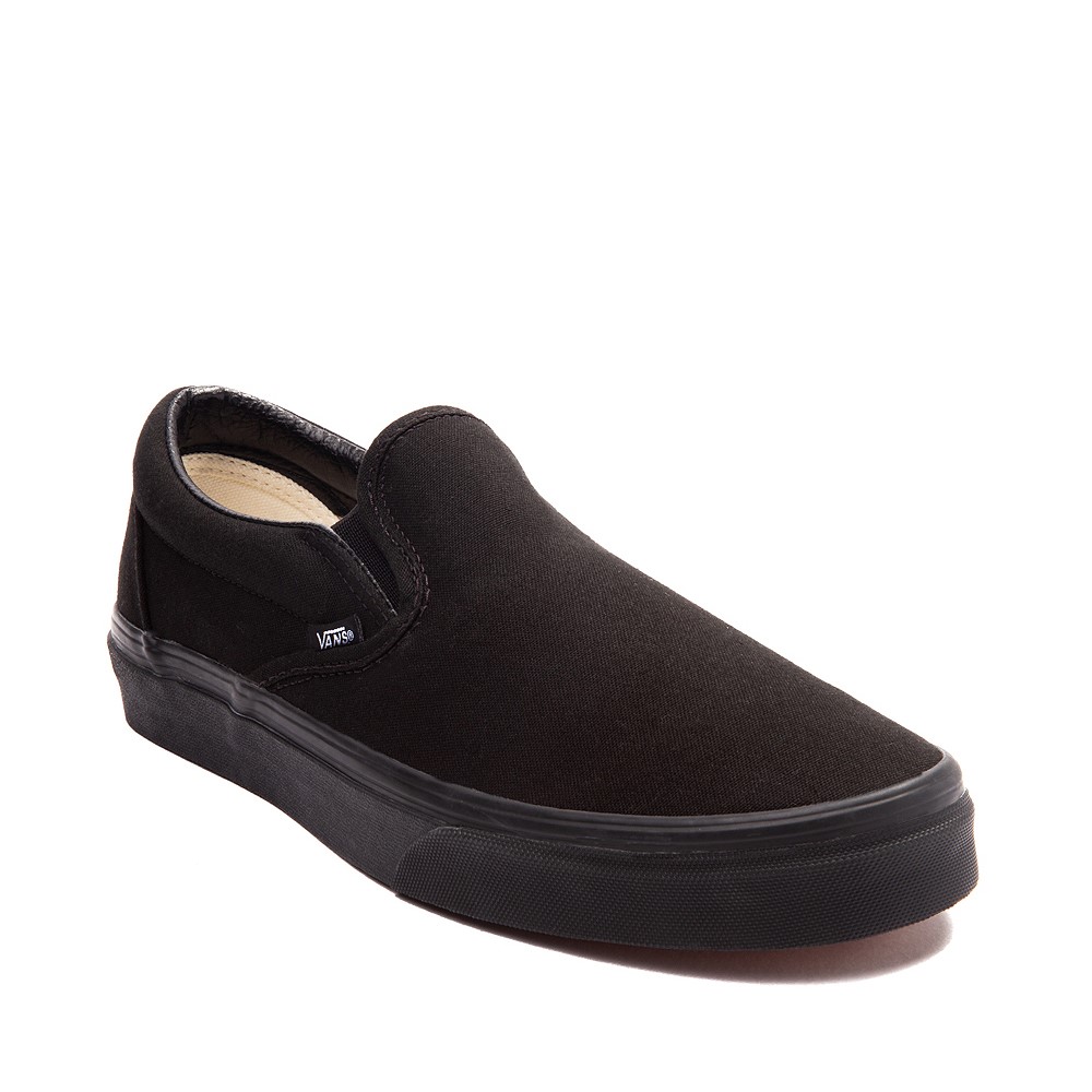 vans slip on shoes black