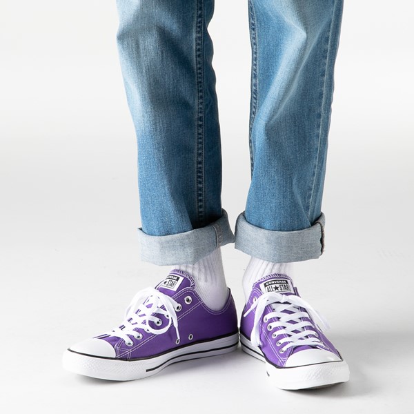 purple low top chucks