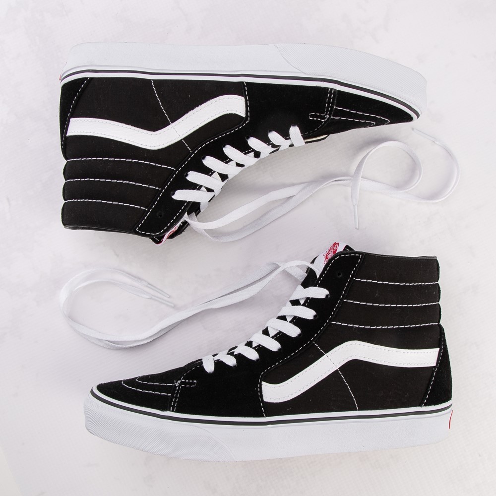 vans hi top black and white