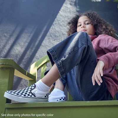 black and white checkered vans youth