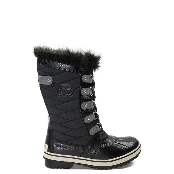 Size 7 SOREL Tofino II Faux Fur Lined Waterproof Boot in Black/Quarry Grey at Nordstrom, 