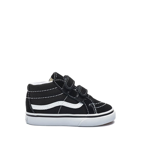 Main view of Vans Sk8 Mid V Skate Shoe - Baby / Toddler - Black / White