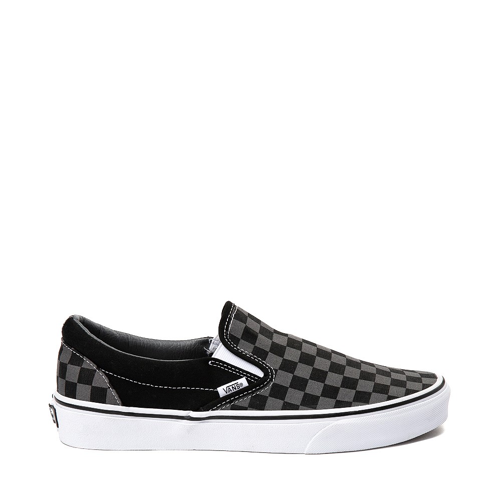 Vans Slip On Chex Skate Shoe - Grey / Black