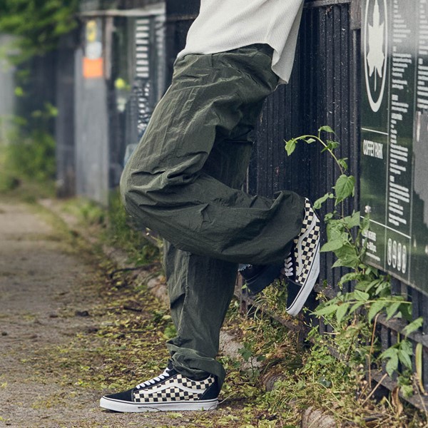 alternate view Vans Old Skool Checkerboard Skate Shoe - Black / WhiteALT1C