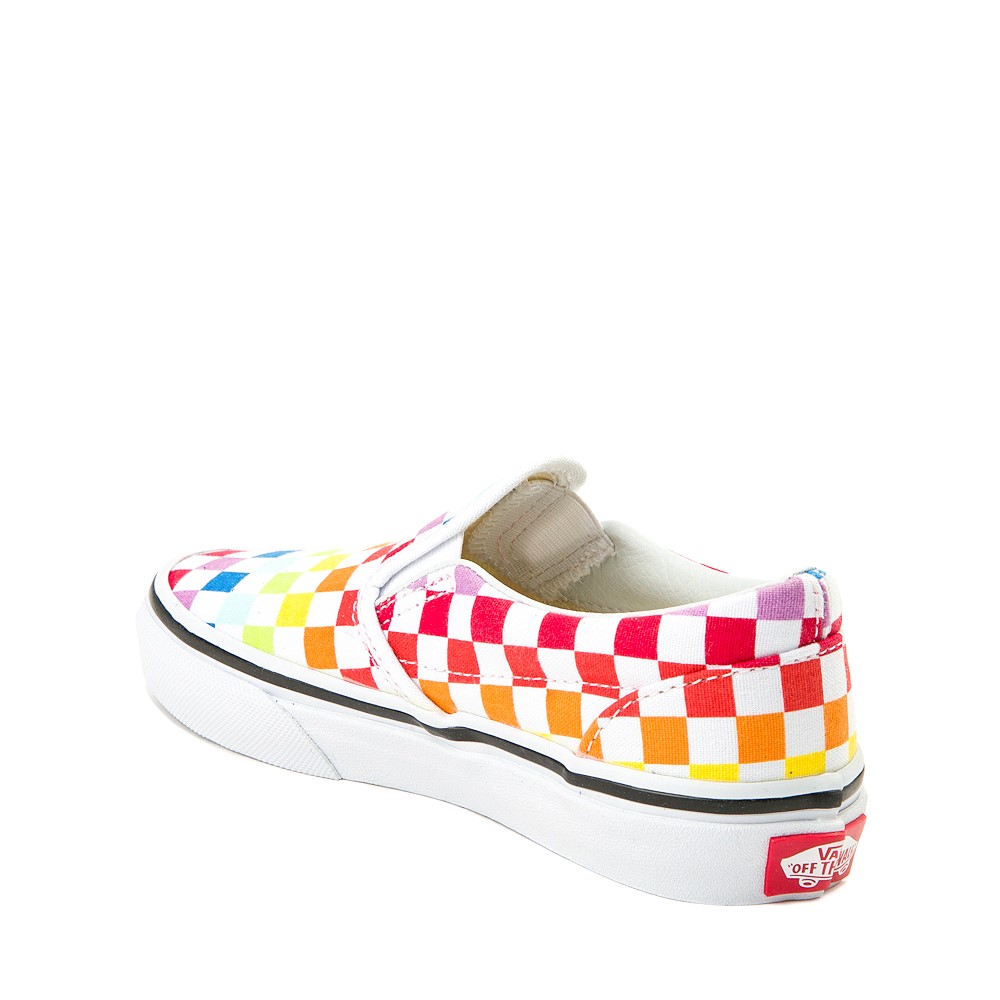 vans slip on checkerboard rainbow