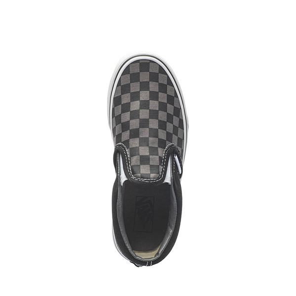 alternate view Vans Slip-On Checkerboard Skate Shoe - Little Kid / Big Kid - Black / GreyALT2