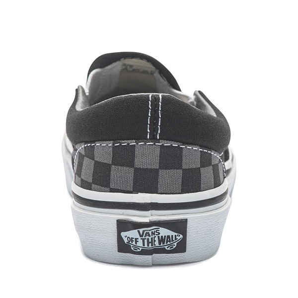 alternate view Vans Slip-On Checkerboard Skate Shoe - Little Kid / Big Kid - Black / GreyALT4