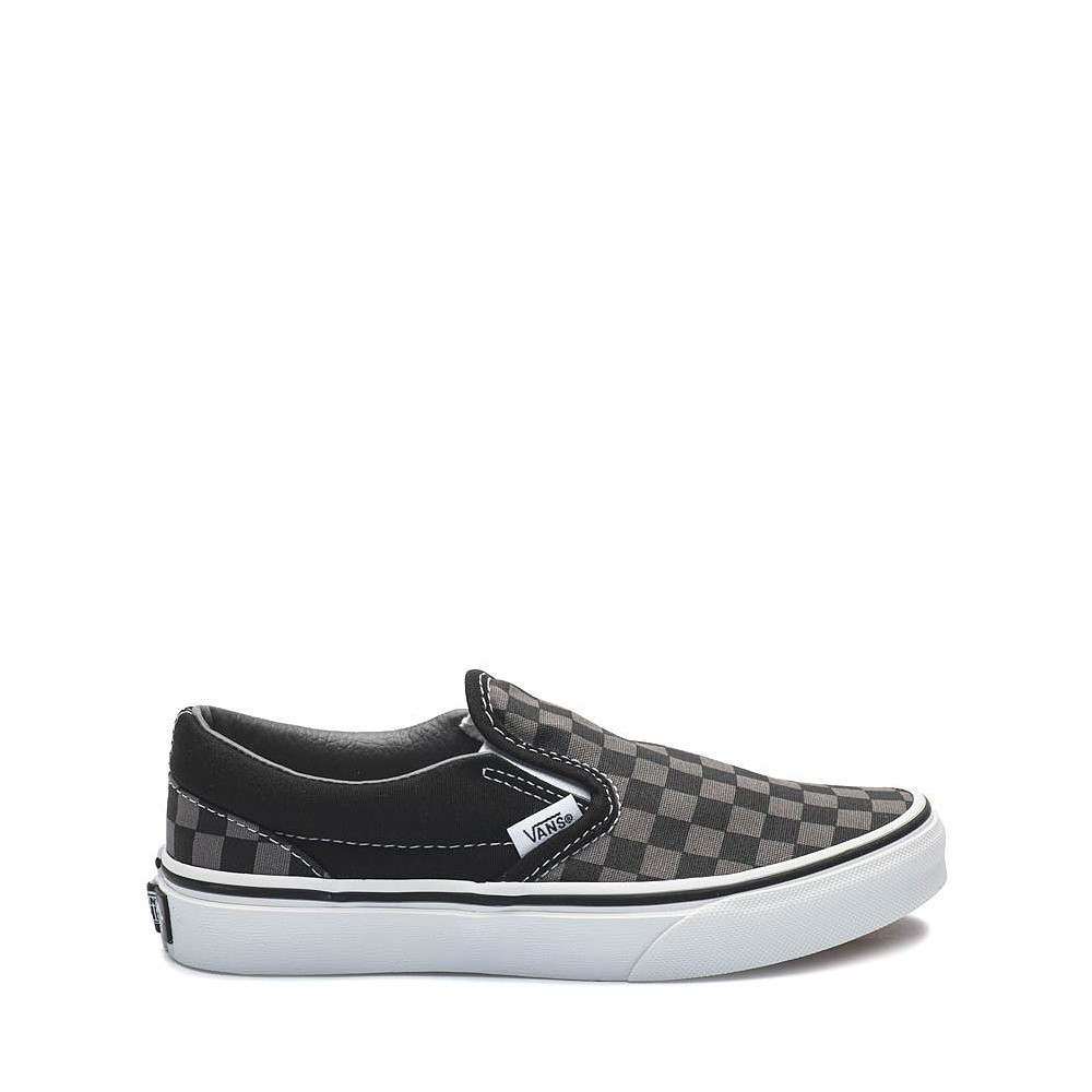 Vans Slip-On Checkerboard Skate Shoe - Little Kid / Big Kid - Black / Grey
