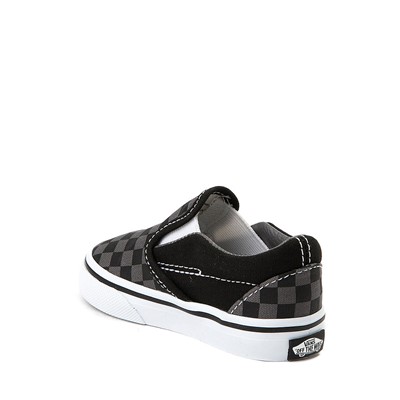Alternate view of Vans Slip-On Checkerboard Skate Shoe - Baby / Toddler - Black / Grey
