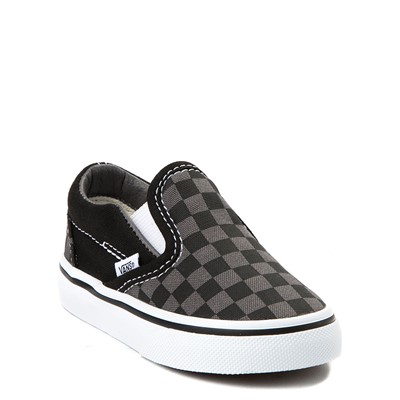 slip on vans grey and black