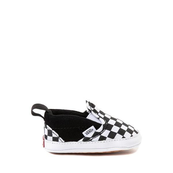 Chaussure de skate Vans Slip On V Checkerboard – Bébés – Noire et blanche