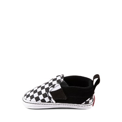 Vue alternative de Chaussure de skate Vans Slip On V Checkerboard – Bébés – Noire et blanche