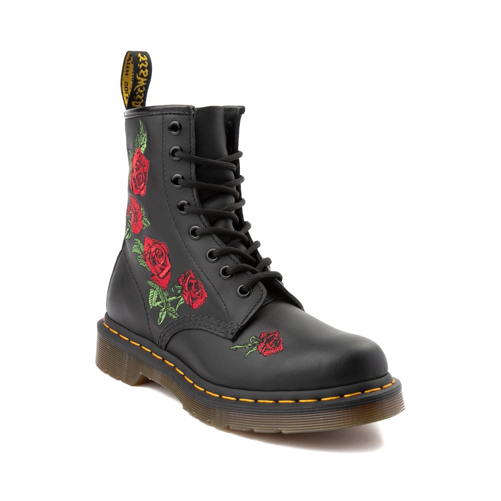 dr marten boots with roses
