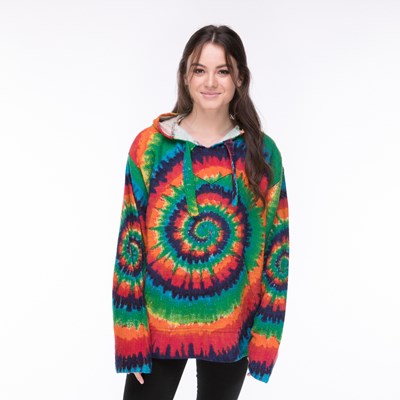 tie dye poncho hoodie