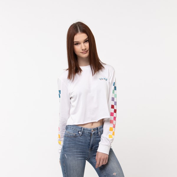 UPC 192825000157 product image for Womens Vans Chex Cropped Long Sleeve Tee | upcitemdb.com