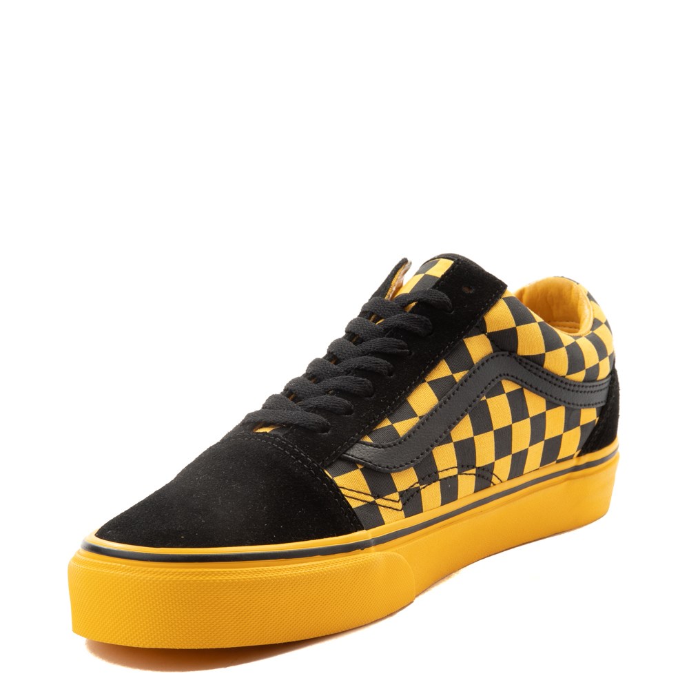 vans old skool checkerboard yellow and black