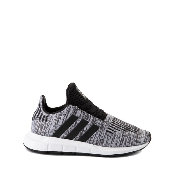 Main view of adidas Swift Run Athletic Shoe - Little Kid - Grey / Black