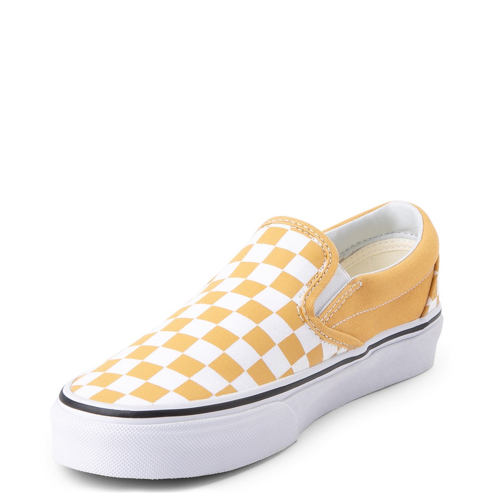 slip on vans yellow checkered