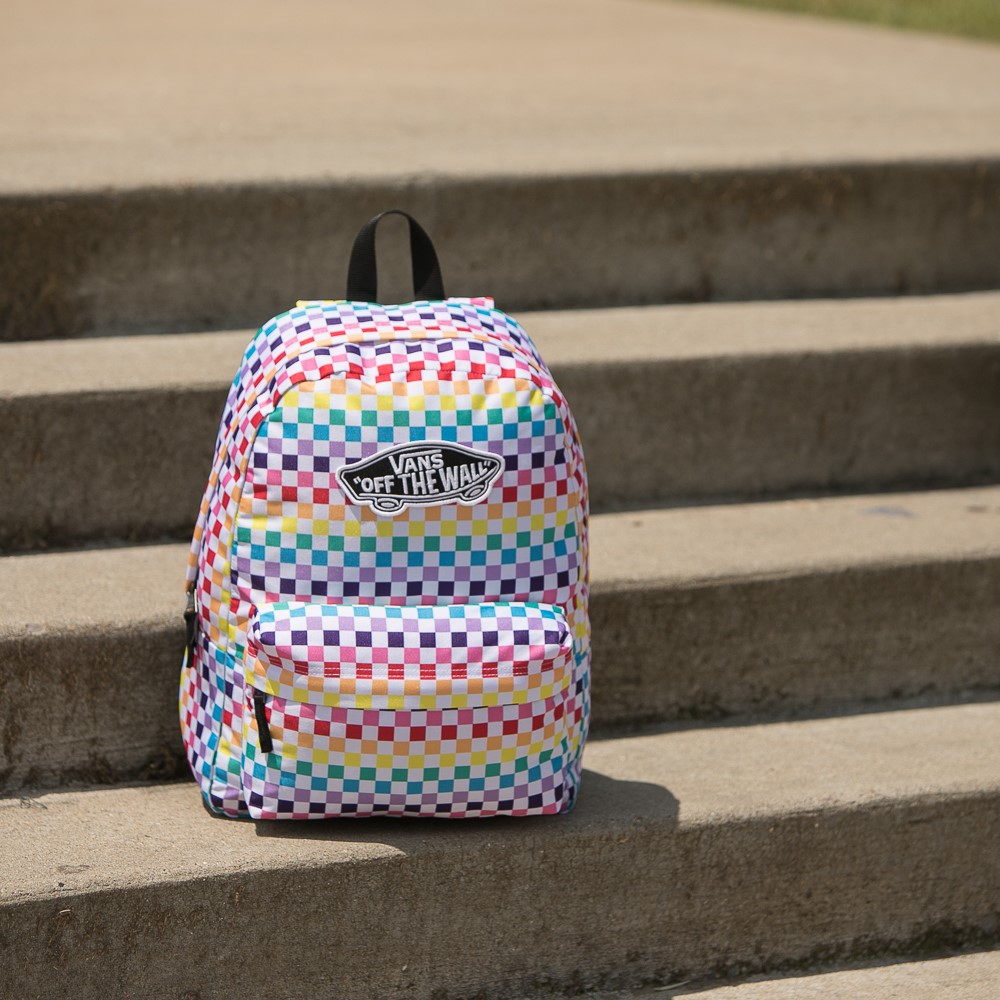 Vans Rainbow Checkerboard Realm Backpack | JourneysCanada