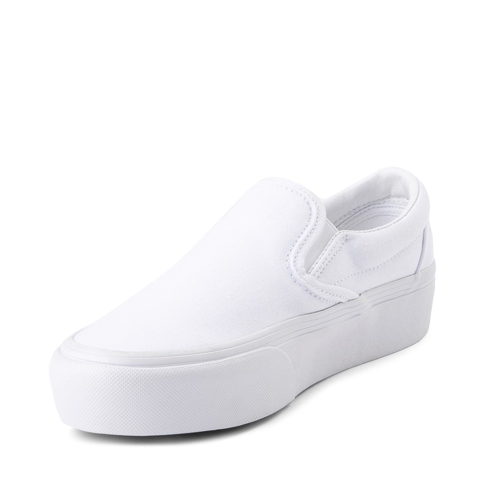 platform slip on sneakers white
