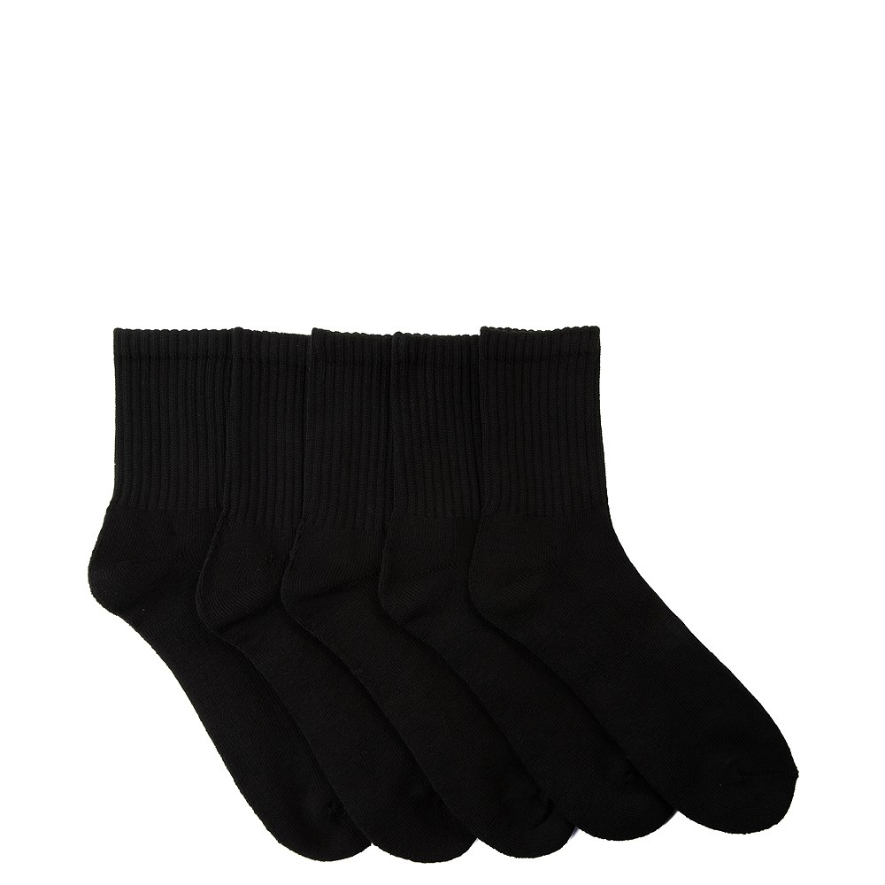 Mens Half Crew Socks 5 Pack Black JourneysCanada   1 537069 ZM BLACK.JPG