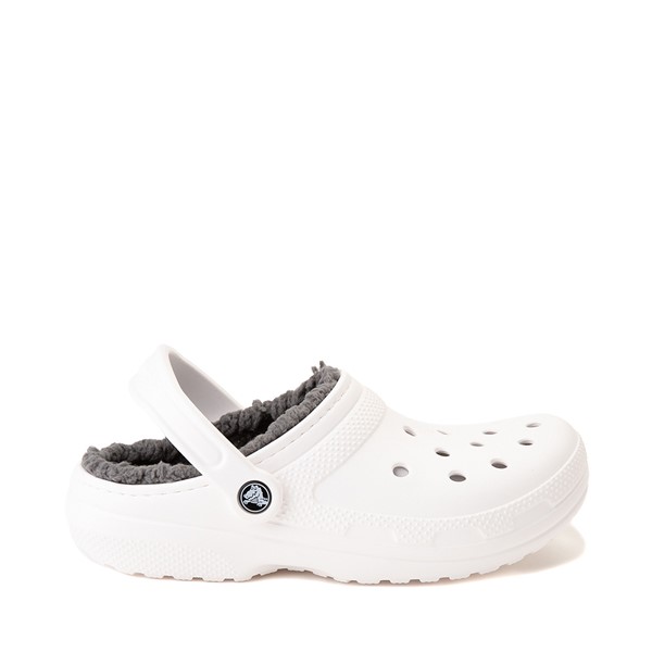 Main view of Crocs Classic Fuzz-Lined Clog - White / Grey