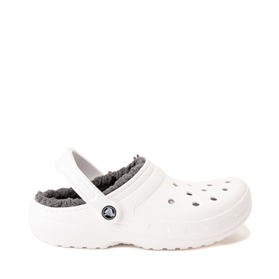 Alternate view of Crocs Classic Fuzz-Lined Clog - White / Grey