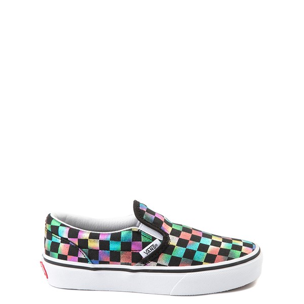 vans slip on metallic chex skate shoe