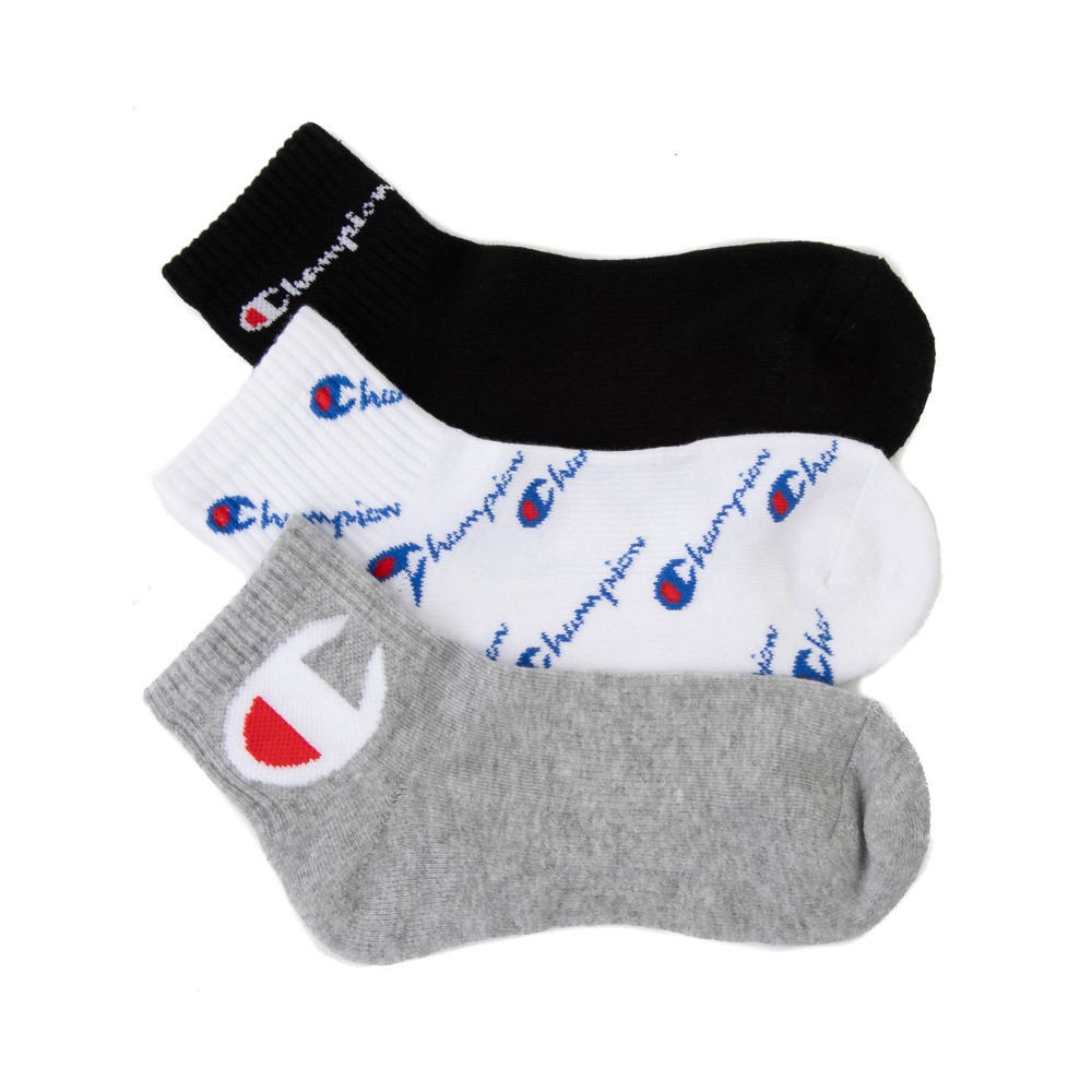Womens Champion Ankle Socks 3 Pack Black / White / Grey JourneysCanada