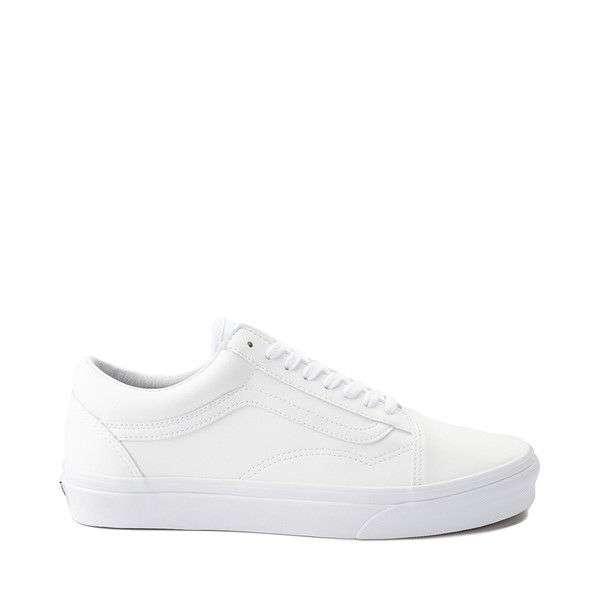 Vans Old Skool Leather Skate Shoe - White Monochrome