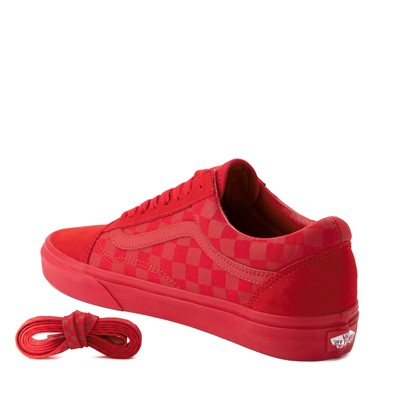Vue alternative de Chaussure de skate Vans Old Skool Tonal à motif en damier - Rouge