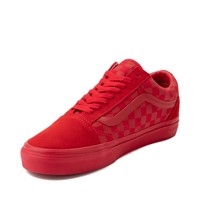 checkered vans old skool red