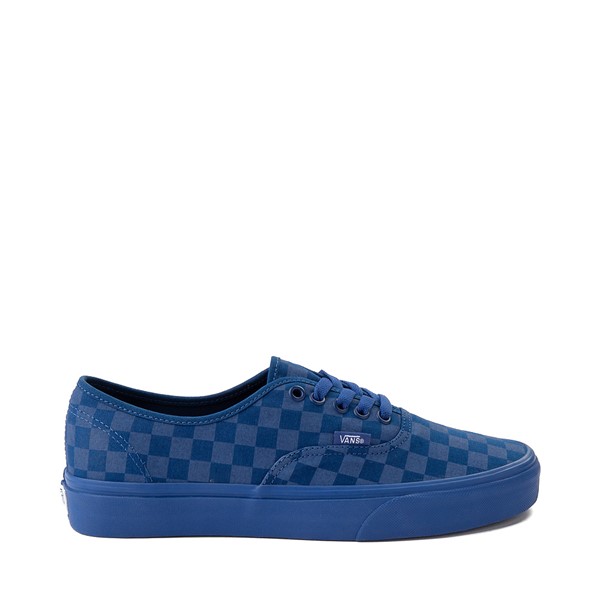 blue vans with checkered bottom