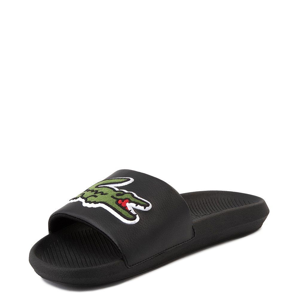 black lacoste flip flops