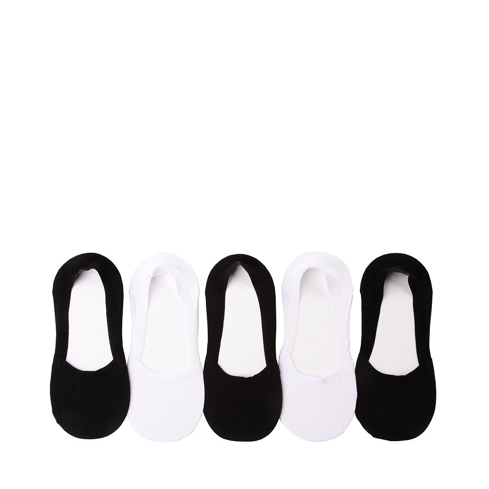 Paquet de 5 paires de chaussettes invisibles pour femmes - Noir / Blanc