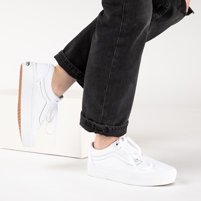 platform white old skool vans