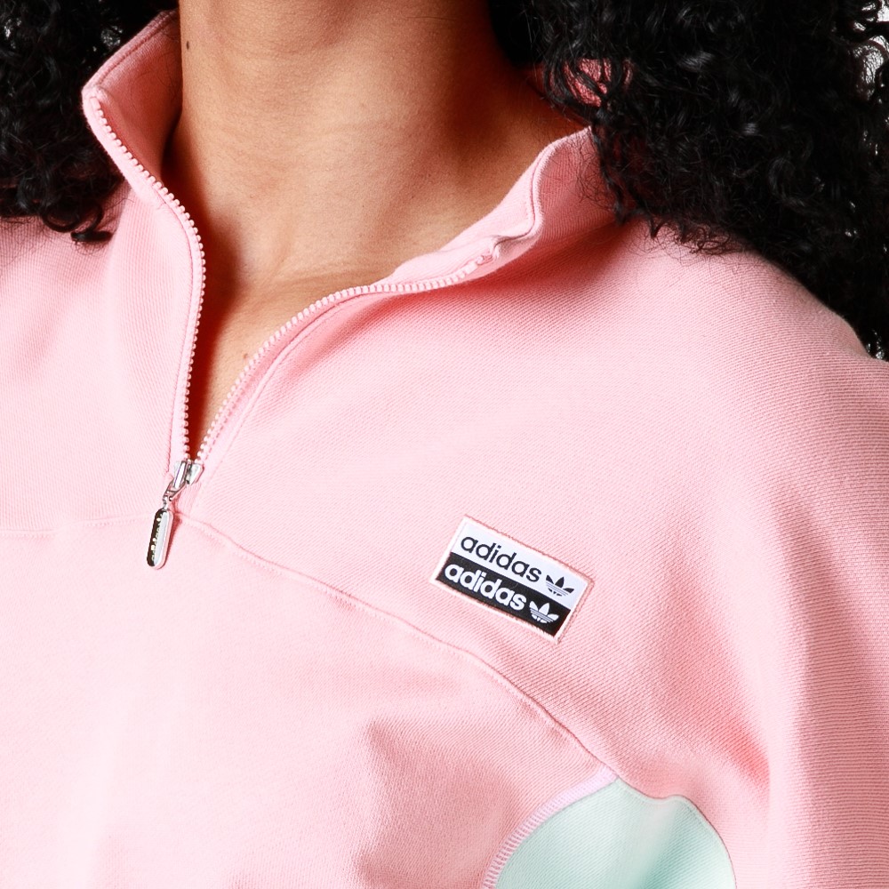 retro gold cropped adidas pullover hoodie