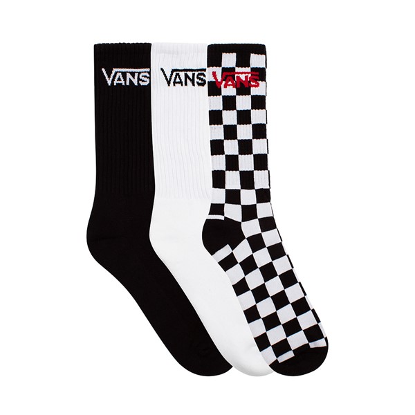 Mens Vans Logo Crew Socks 3 Pack - Black / White | JourneysCanada