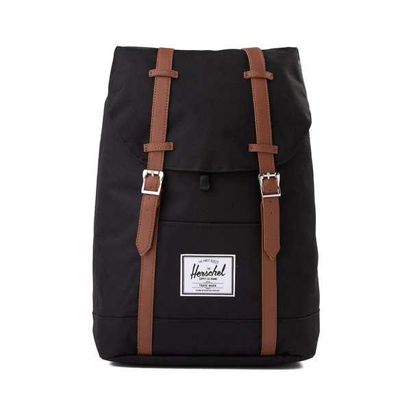Main view of Herschel Supply Co. Retreat Backpack - Black / Saddle Brown