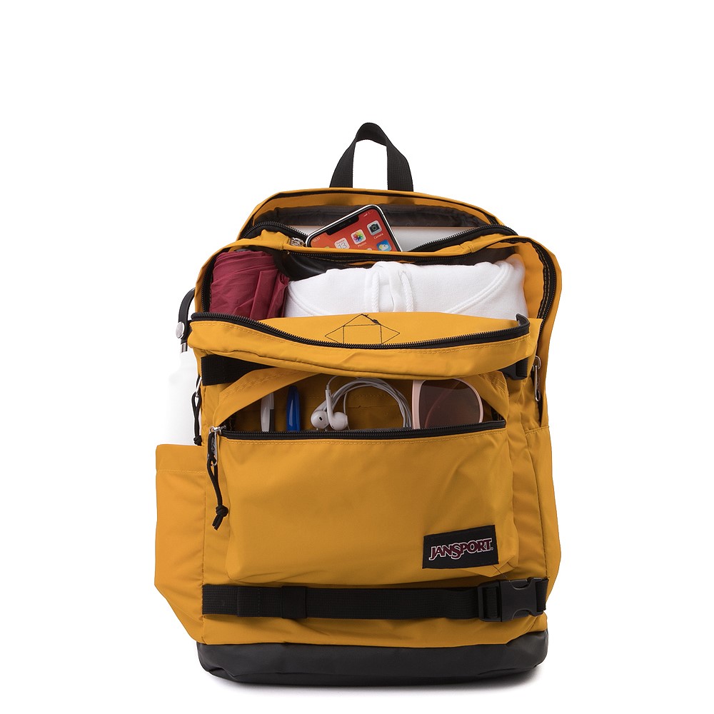 mustard yellow jansport backpack