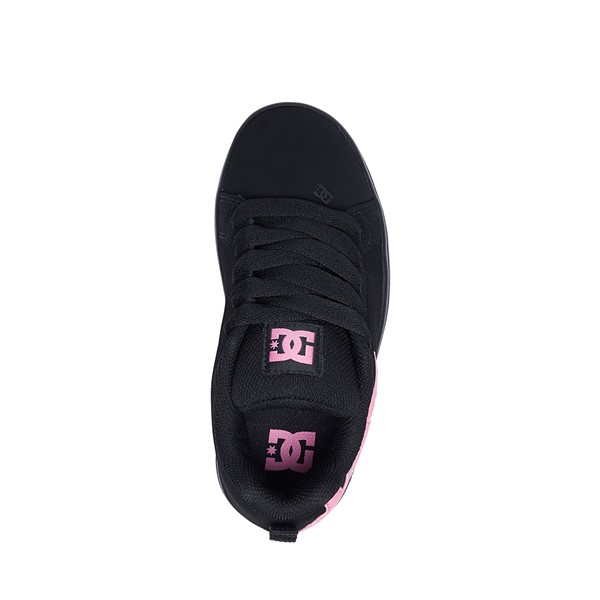 alternate view DC Court Graffik Skate Shoe - Little Kid / Big Kid - Black / PinkALT2