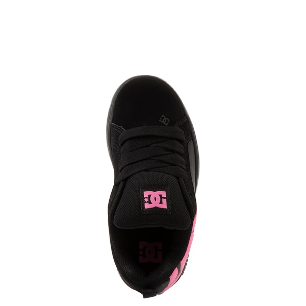 alternate view DC Court Graffik Skate Shoe - Little Kid / Big Kid - Black / PinkALT4B