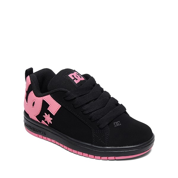 alternate view DC Court Graffik Skate Shoe - Little Kid / Big Kid - Black / PinkALT5