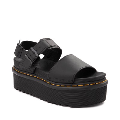 Womens Dr. Martens Voss Quad Platform Sandal Black In Stock and Ready to Ship