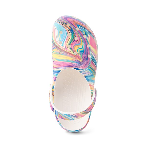 alternate view Crocs Classic Marble Clog - White / Marbled Pastel MulticolorALT2