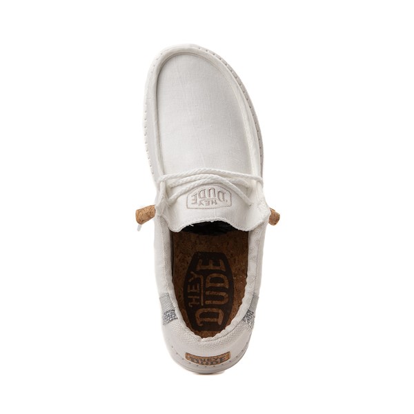 alternate view Mens Hey Dude Wally Casual Shoe - Natural WhiteALT2