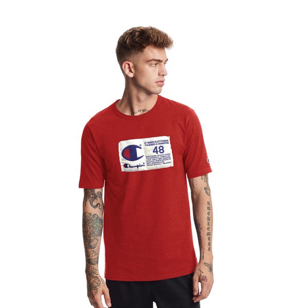 Main view of Mens Champion Heritage Tee - Team Red