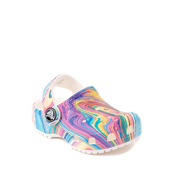 alternate view Crocs Classic Clog - Baby / Toddler / Little Kid - White / Marbled Pastel MulticolorALT5