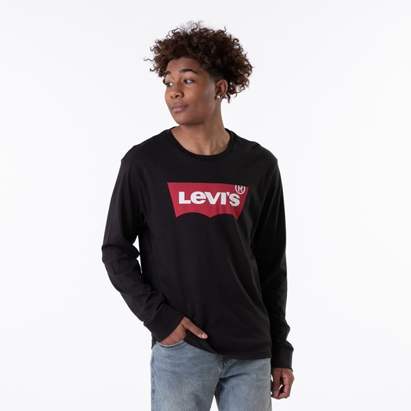 Main view of Mens Levi's Logo Long Sleeve Tee - BlackT-shirt à manches longues avec logo Levi's pour hommes  Noir